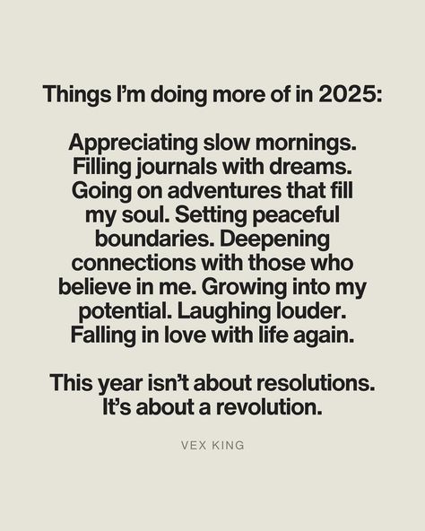 What would you add to the slides?⁣ 👉🏽👇🏽 ⁣ We often treat the new year like a magical reset button, a fresh start that will make all our good intentions easier to follow—and there’s nothing wrong with that. Nevertheless, we don’t have to wait for 2025 or for any future milestone to start welcoming more of what makes us feel alive and full.⁣ ⁣ We can choose these intentions now, today, and every day going forward. We can pursue soulful dreams that excite us. We can carve out time for ourselves,... Positive Quotes About The Future, New Year Day Quotes Inspiration, Things To Do For Your Soul, Motivation New Year, Positive Quotes About Life Motivation, New Year Intentions Quotes, A New Year Quotes Positivity, Difficult Year Quotes, New Year Affirmations Inspiration