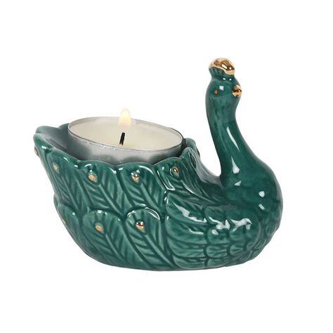 Green Peacock Shaped Tealight Candle Holder Gold Detail | Etsy Peacock Candle, Salt Candle Holder, Green Candle Holders, Peacock Gifts, Popular Candles, Salt Candle, Christmas Tree Candle Holder, Tree Candle Holders, Winter Scents