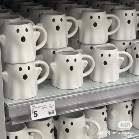 xiaohongshu kmart halloween cute ghost mugs cups mug cup decoration Ghost Mugs, Kmart Halloween, Cup Decoration, Halloween Cute Ghost, Ghost Mug, Halloween Cute, Teen Room Decor, Beautiful Kitchen, Teen Room