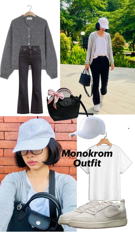 Mix and match : flare jeans hitam dan cardigan Outfit Hitam, Ootd Cardigan, Black Flare Jeans, Black Flare, Mix And Match, Sling Bag, Flare Jeans, Ootd, Black