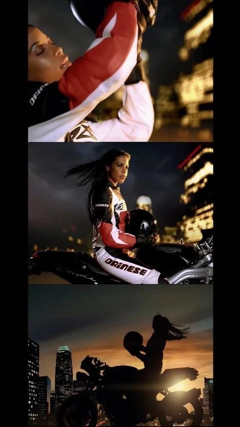 Aaliyah More Than A Woman Outfit, Back In One Piece Aaliyah, Aaliyah Motorcycle, Aaliyah Leather Outfit, More Than A Woman Aaliyah, Aaliyah More Than A Woman, Aaliyah Hot Like Fire, Aaliyah Aesthetic, Aaliyah Birthday