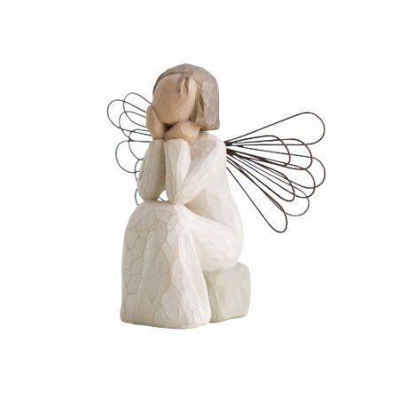 Willow Tree Angel of Caring Figurine Willow Tree Angels, Tree Angel, Willow Tree Figurines, Metal Wings, Gray Rock, Angel Prayers, Angel Tree, Angel Figurines, Willow Tree