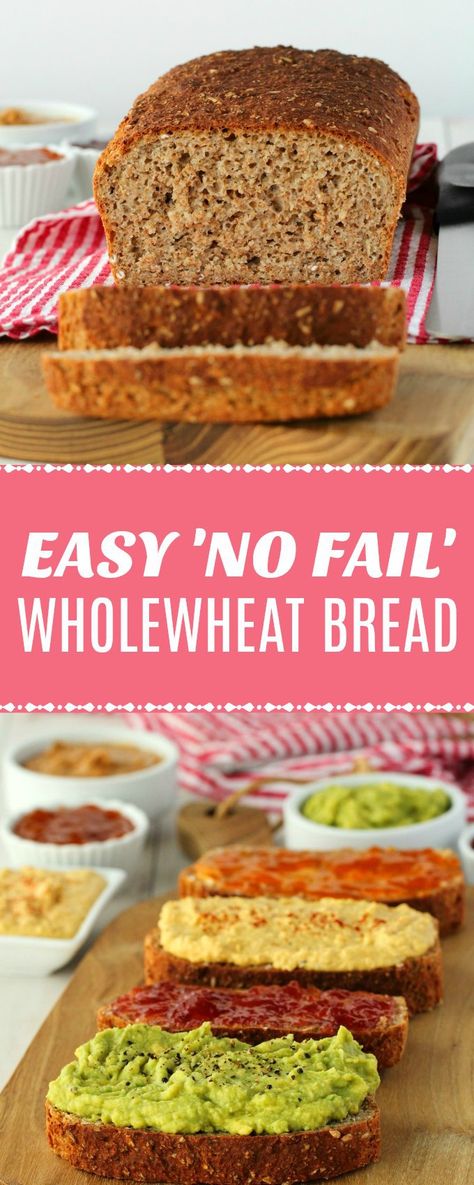 Simple 5-ingredient whole wheat bread. You just don't get easier than this no-fail recipe! Hearty, wholesome, nourishing, vegan and delicious! #vegan #plantbased | lovingitvegan.com Pritikin Diet, Vegan Dinner Rolls, Vegan Bread Recipe, Wheat Bread Recipe, Bread Sandwich, Vegan Lentil Soup, Vegan Banana Bread, Bread Snacks, Spelt Flour