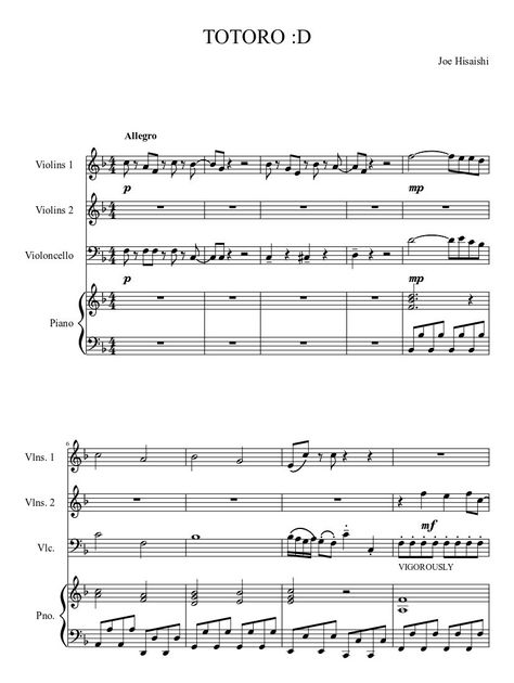 Print and download in PDF or MIDI TOTORO :D - Joe Hisaishi. Made by introspect94. Joe Hisaishi, My Neighbor Totoro, Piano Sheet, Free Sheet Music, Piano Sheet Music, Sheet Music, Piano, Music