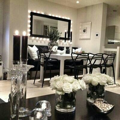 Love it! Black And White Themed Apartment, Black And White Decor, Decoration Inspiration, Remodel Bedroom, White Home Decor, White Decor, Home N Decor, My New Room, Home Fashion