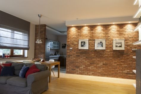 Brick Feature Wall Living Room, Red Brick Living Room, Brick Wall Interior Living Room, Red Brick Interior, Brick Cafe, Brick Apartment, Brick Wall Living Room, Brick Slip, Brick Wall Decor