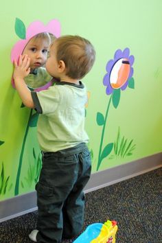 Toddlers love mirrors! Daycare Room Ideas, Church Nursery Decor, Stylish Toddler Girl, Daycare Rooms, Sunday School Rooms, Daycare Decor, Daycare Design, Infant Classroom, Preschool Rooms