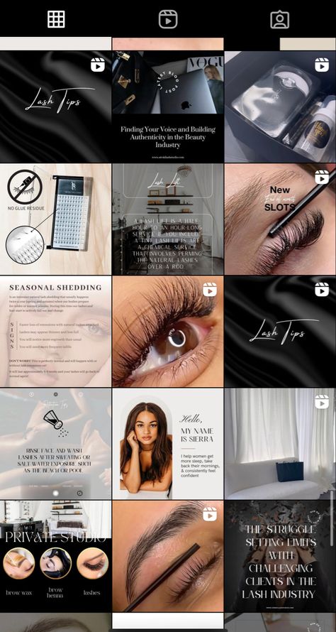 Dark femine lash business feed insp. Lash Tech Instagram Feed, Dark Feminine Instagram, Lash Instagram Theme, Feminine Instagram Feed, Easy Lashes, Lash Extension Business, Lash Content, Feminine Instagram, Instagram Feed Planner