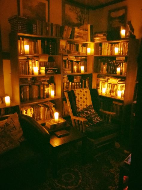 Home Library Corner, Library Bedroom Ideas, Hallways Ideas, Small Home Library, Library Corner, Home Library Rooms, Library Bedroom, Cozy Library, Night Magic