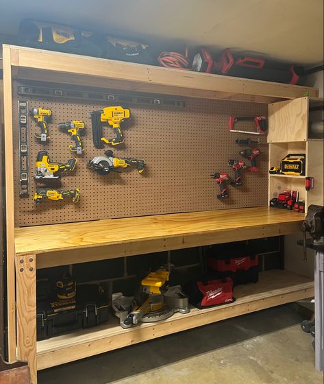 Custom pegboard workbench for garage
Dewalt
Milwaukee tools
Woodwork Power Tool Storage Shed, Custom Work Bench, Pegboard Workshop, Peg Board Tool Organization, Garage Pegboard Ideas, Garage Pegboard Organization, Garage Work Benches, Pegboard Tool Organization, Garage Peg Board