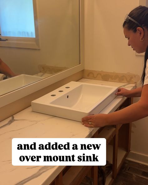 Make beauty on a budget! save this post for later and ask me anything in the comments! YES YOU CAN 🔨 #budgetmakeover #budgetfriendlydiy #diyhomeprojects #diyhomeimprovement #diyonabudget #diy #bathroommakeover #bathroomrenovation #bathroomupgrade Bathroom Sink Diy Countertops, Diy Bathroom Sink Makeover, How To Plumb A Bathroom, Plumbing A Bathroom, Sink Diy, Bathroom Sink Diy, Beauty On A Budget, Budget Makeover, Diy Countertops