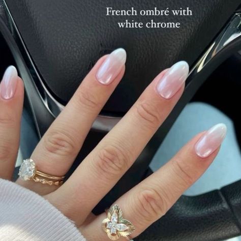 Ombre French With Chrome, Salad Fingers, Baby Boomers Nails, Grace Christian, Wedding Nails French, Baby Boom, Our Relationship, Baby Boomer, Nail Inspiration