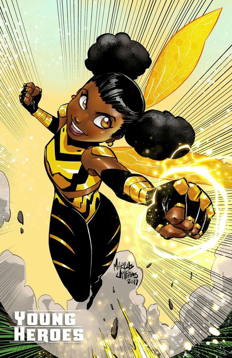 Bumble-bee Marcus Williams, Black Comics, Arte Robot, Creating Artwork, Black Cartoon Characters, Black Anime Characters, Black Artwork, Black Cartoon, Black Love Art