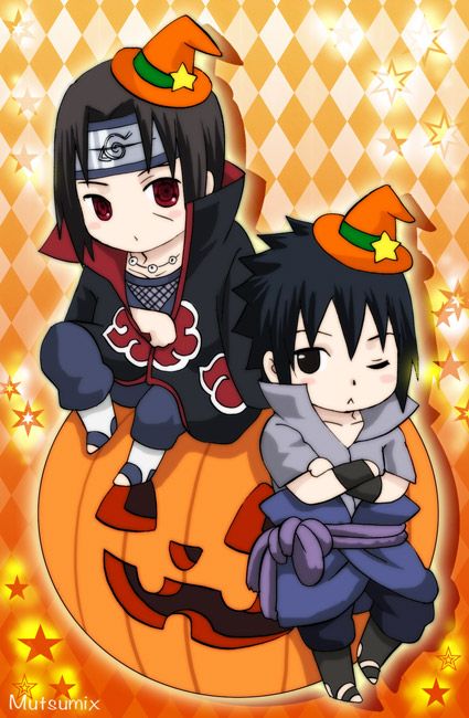 Naruto Halloween, Itachi Sasuke, Sasuke And Itachi, Naruto Drawings, Anime Halloween, Demon King Anime, Halloween Icons, Demon King, Naruto And Sasuke