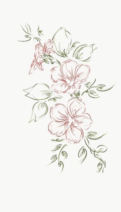 Pretty Doodles Flowers, Flower Themed Tattoos, Flower Hand Tattoo Design, Vines With Flowers Drawing, Flower Tattoos Sketch, Sundrop Flower Tattoo, Whispy Tattoos, Flower Sketch Aesthetic, Floral Vine Drawing