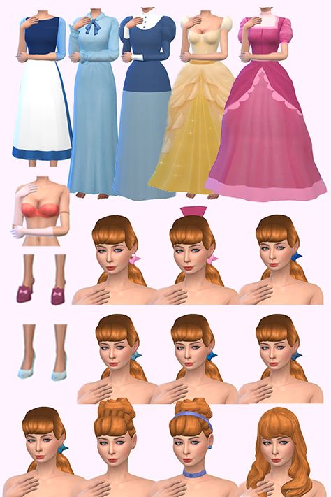 FrelianKnight13 — miss-s-sims4: Cinderella Disney Hi! I write... Sims 4 Cinderella, Cinderella Outfit, Tale Dress, Sims Medieval, Disney Challenge, Sims 4 Challenges, Bratz Doll Outfits, Rapunzel Dress, Sims 4 Cas Mods