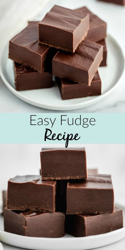 Simple Chocolate Fudge, Easy Homemade Fudge, Homemade Fudge Recipe, Easy Fudge Recipe, Fudge Candy, Chocolate Fudge Recipe, Dessert Christmas, Easy Chocolate Fudge, Easy Fudge