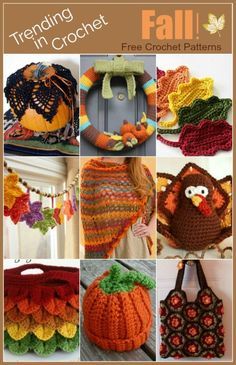 Trending In Crochet are Fall! Inspired Free Crochet Patterns on The Purple Poncho #crochet #homedecor #diy #thepurpleponcho Fall Crochet Patterns Free, Crochet Trends, Thanksgiving Crochet Patterns, Crocheted Pumpkins, Crochet Fall Decor, Thanksgiving Crochet, Crochet Patterns Free, Fall Crochet Patterns, Fall Crochet