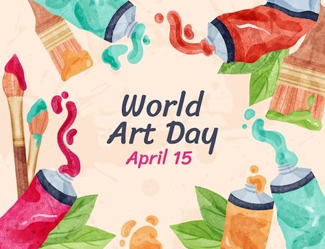 Art Day Poster, World Art Day, Day Background, Event Logo, Event Themes, International Day, World Art, Art Day, Installation Art