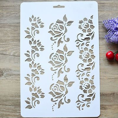 Flower Layering Stencils Painting Scrapbooking Embossing Paper Cards DIY Craft Lace Flowers Diy, Stamp Drawing, Stencils Painting, Marker Crafts, Layering Stencils, Drawing Stencils, Album Foto, Painting Templates, Plastic Stencil