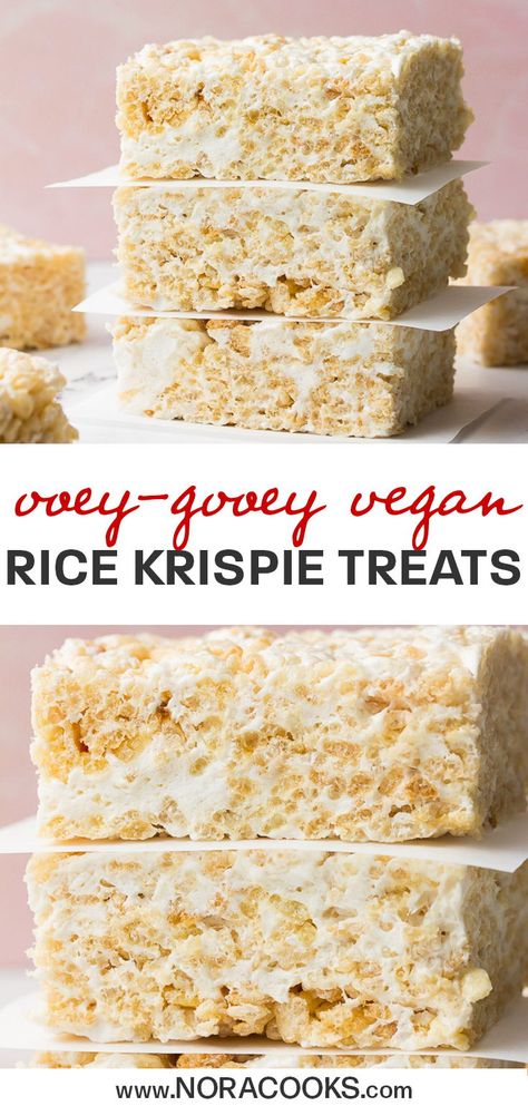 Rice Krispie Treats Vegan, Vegan Marshmallow Desserts, Gf Rice Krispie Treats, Vegan Desserts For A Crowd, Easy Vegan Treats, Vegan Treats Easy, Vegan Dessert Easy, Dairy Free Rice Krispie Treats, Vegan Marshmallow Recipe