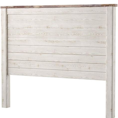 Amazon.com: Ashley Furniture Signature Design - Willowton Full Panel Headboard - Contemporary Style - Component Piece - Queen Size - White: Home & Kitchen Headboards For Beds Wood, Barn Door Headboard, Ashley Furniture Bedroom, Wood Pallet Recycling, Rustic Headboard, White Headboard, Queen Headboard, Cottage Farmhouse, Wood Headboard