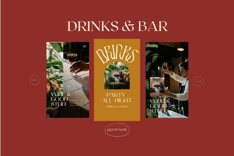 CANVA | Brand & Drinks Instagram by Studio Live in Stories on @creativemarket Posts For Instagram, Earthy Design, Instagram Story Ads, Marketing Kit, Business Social Media, Trendy Bar, Product Based Business, Food Branding, Social Media Pack