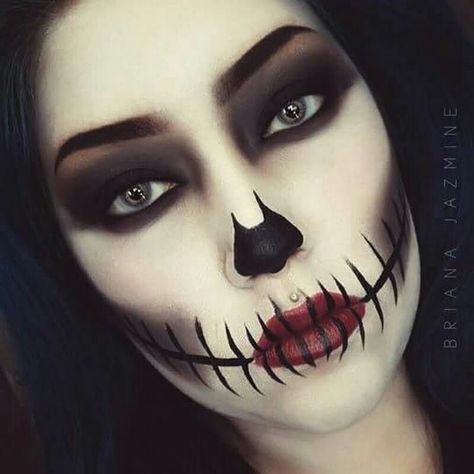 Purple Ombre Lips, Siren Lashes, Grim Reaper Makeup, Halloween Makeup Sfx, Bunny Halloween Makeup, Black And Red Makeup, Is It Halloween Yet, Skeleton Face Paint, Beautiful Halloween Makeup