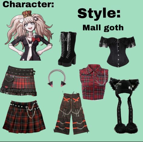 Junko Inspired Outfits, Junko Enoshima Inspired Outfits, Danganronpa Inspired Outfits, Animecore Outfit, Danganronpa Outfits, Goth Emo Outfits, Genshin Clothes, Danganronpa Hcs, Danganronpa Headcanons