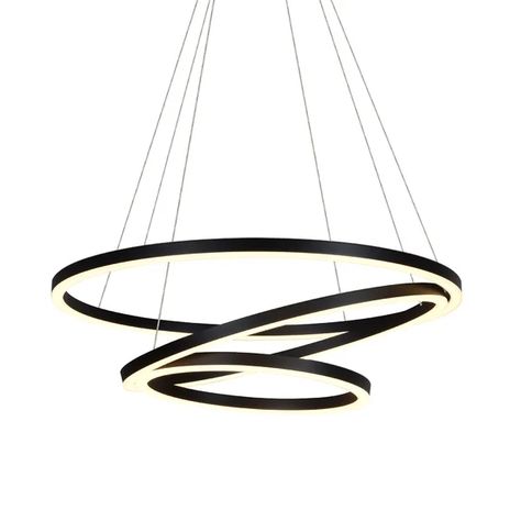 Tania Trio Pendant Circular Pendant Light, Circular Chandelier, Led Ring, Black Chandelier, Led Chandelier, Diffused Light, Hanging Pendants, Modern Chandelier, Height Adjustable