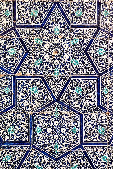 WE ♥ THIS!  ----------------------------- Original Pin Caption: utkhowaga: Tiles, Ark, Khiva, Karakalpakstan. Photo by... Islamic Mosaic, Islamic Designs, Cultural Patterns, Islamic Tiles, Turkish Tiles, Islamic Patterns, Arabic Pattern, Islamic Art Pattern, Turkish Art