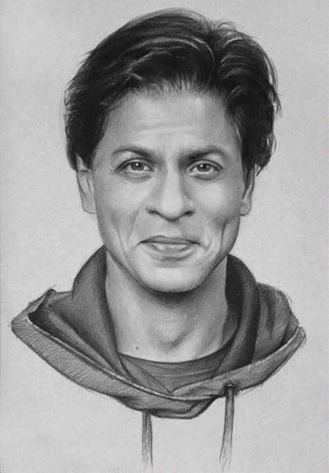 Sketch by Rohit Sharma Portrait of sharukh Khan Bollywood Celebrity Drawings Pencil, Srk Sketch, Shahrukh Khan Drawing, Drawing Indian, Human Portrait, Pencil Sketch Portrait, Celebrity Portraits Drawing, Pencil Portrait Drawing, Realistic Sketch