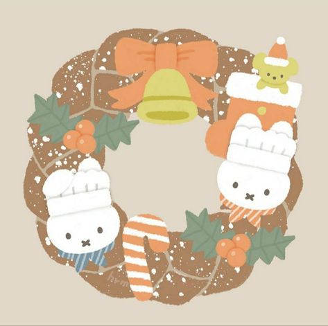 Miffy Christmas, Dutch Rabbit, Iphone Homescreen Wallpaper, Holiday Wallpaper, Iphone Screen, Homescreen Wallpaper, Cute Stuffed Animals, Cute Comics, Christmas Wallpaper