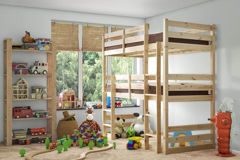 Strictly Beds and Bunks Limited Fusion Raised Twin Sleeper, 3ft Single : Amazon.co.uk: Home & Kitchen Pine Bunk Beds, Pine Cabin, Mid Sleeper, Double Bunk Beds, Mid Sleeper Bed, Pine Beds, High Sleeper, Triple Bunk, Loft Bunk Beds