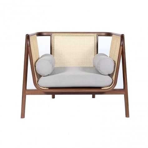 1stdibs Sofa - Hamper Armchair Lounge Walnut Weaved Asian Contemporary Cane, Rattan, Wood Cane Lounge Chair, Lounge Chair Living Room, Cane Lounge, Metal Lounge Chairs, Cane Sofa, Contemporary Lounge Chair, Vintage Sofas, Furnitur Ruang Keluarga, Contemporary Lounge