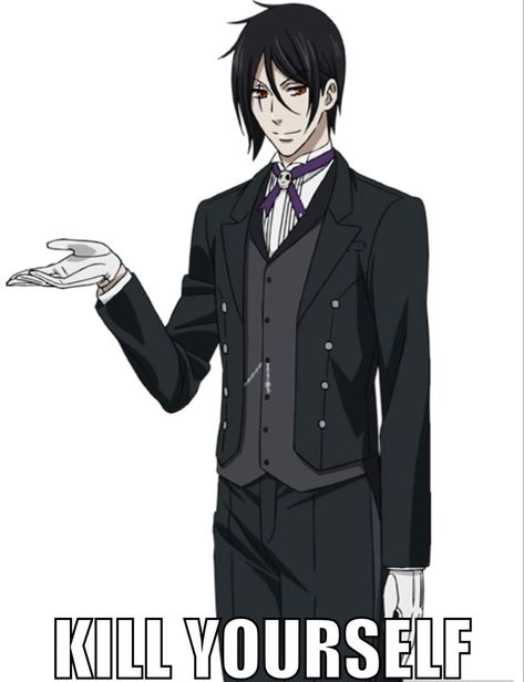 Sebastian Michaelis Cosplay, Butler Outfit, Black Butler Meme, Diy Halloween Costume Ideas, Black Butler Funny, Black Tuxedo Suit, Black Butler Cosplay, Pop Goes The Weasel, Black Butler Sebastian