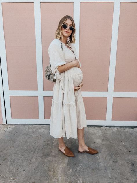 Comfy Bump Outfits, Free People Maternity Style, Free People Pregnant, Free People Maternity Dress, Maternity Style Spring, Free People Maternity, Flowy Maternity Dress, Bump Outfits, Maternity Boho