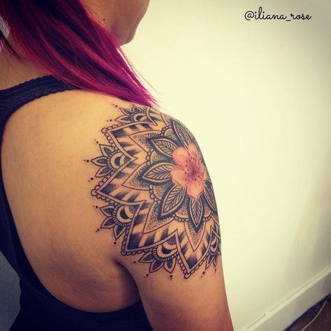 Cherry Blossom Mandala Tattoo, Blossom Tattoo, Cherry Blossom Tattoo, Foot Tattoo, Mandala Tattoo, Polynesian Tattoo, Cherry Blossom, Tattoo Ideas, Blossom