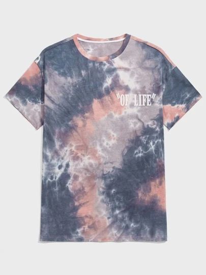 Men Tie Dye Tee | SHEIN USA Camisa Tie Dye, Logo Process, Oversized Streetwear, Effortless Outfit, Oversize Fashion, T Shirt Oversized, Tie Dye T Shirts, Casual Wardrobe, Cotton Style