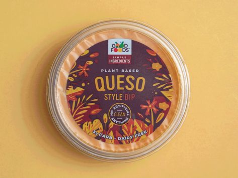 Good Foods: Plant Based Dips by Catherine Renee Dimalla Cheese Packaging, Good Foods, Veg Snacks, Package Design Inspiration, Food Retail, Dessert Packaging, Real Ingredients, Natural Logo, Yummy Dips