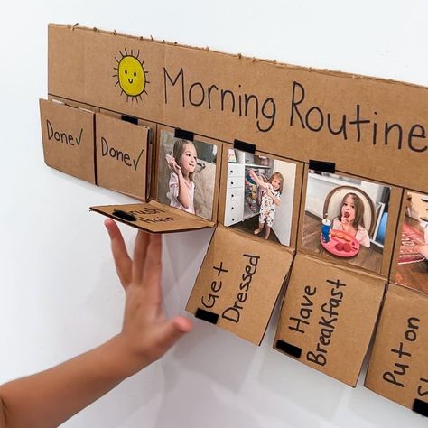 Simplify your mornings with a DIY morning routine chart! Create a visual guide that helps kids stay on track and build independence. Waldorf Visual Schedule, My Day Routine For Kids, Morning Routine Visual Schedule, Diy Bedtime Routine Chart, Diy Learning Board Toddlers, Montessori Days Of The Week, Family Routine Chart, Kids Morning Routine Chart Printables, Morning Routine Chart For Toddlers