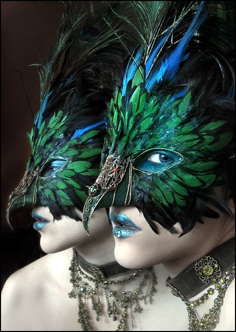 Fae Masquerade, Bird Helmet, Peacock Mask, Blue Feathers, Feather Mask, Masked Ball, Bird Masks, Carnival Of Venice, Half Mask