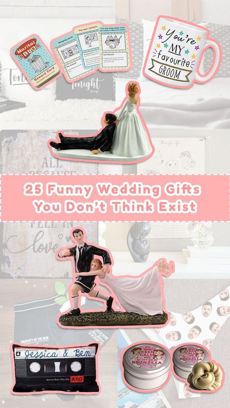 In choosing the best and funniest wedding gifts for a special couple, it’s always a good idea to think out of the box. If you need some inspiration, then you better stick around because we have curated a list of 25 funny wedding gifts to give you ideas. So scroll down now and get ready to be inspired! #christmasideas #giftideas #thebestgift #christmasgiftideas #usefulgifts #christmasgift #gifts #giftsforchristmas #coolgifts Funny Wedding Gifts For Couple, Tacky Wedding, Memorable Wedding Gifts, Wedding Present Ideas, Special Wedding Gifts, Funny Wedding Gifts, Wedding Gifts For Bride And Groom, Diy Wedding Gifts, Weird Gifts