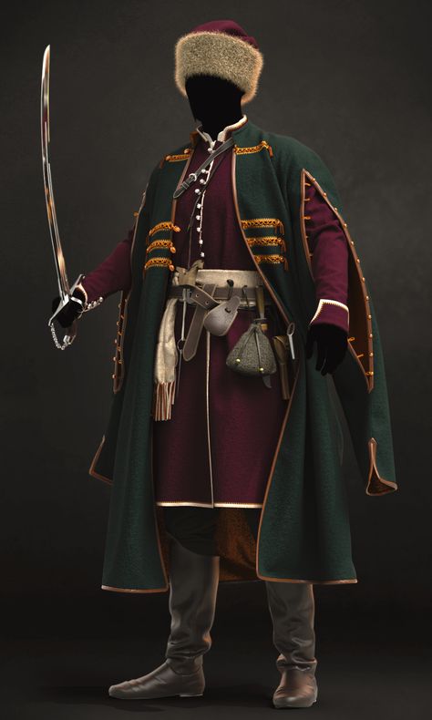 Russian Assassin Outfit, Men At Arms Medieval, Historical Military Uniforms, Russian Royalty Fashion Male, Russian Traditional Clothing Male, Scottish Traditional Clothing, Traditional German Clothing, 16th Century Fashion, Celtic Clothing