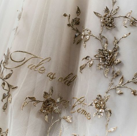 Paolo Sebastian Disney Collection embroidery Fairytale Embroidery, Sebastian Disney, Weading Dress, Cinderella Aesthetic, Paolo Sebastian, Sweep Train Wedding Dress, Autumn Bride, Disney Fairy Tale Weddings, Disney Beauty And The Beast