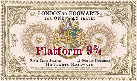 Platform 9 3/4 Platform 9 3/4 Ticket, Train Ticket Template, Harry Potter Ticket, Harry Potter Letters, Harry Potter Engagement, Hogwarts Express Ticket, Harry Potter Birthday Invitations, Hogwarts Express Train, Imprimibles Harry Potter