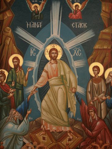 Greek Orthodox Icon of Christ's Resurrection, Thessalonica, Macedonia, Greece, Europe  by Godong Jesus Orthodox Icons, Greek Orthodox Icons, Resurrection Of Christ, Macedonia Greece, Orthodox Easter, Orthodox Christian Icons, Christ Is Risen, Art Sacre, Orthodox Icon