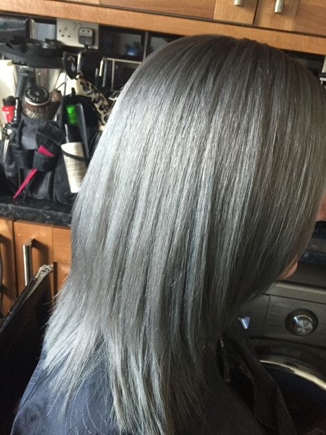 Dove grey igora Royal my client loved it ❤️❤️ Dove Grey Hair, Grey Hair Colour, Square Face, Hair Colours, Grey Hair Color, Square Faces, Dove Grey, Gray Hair, Hair Colour