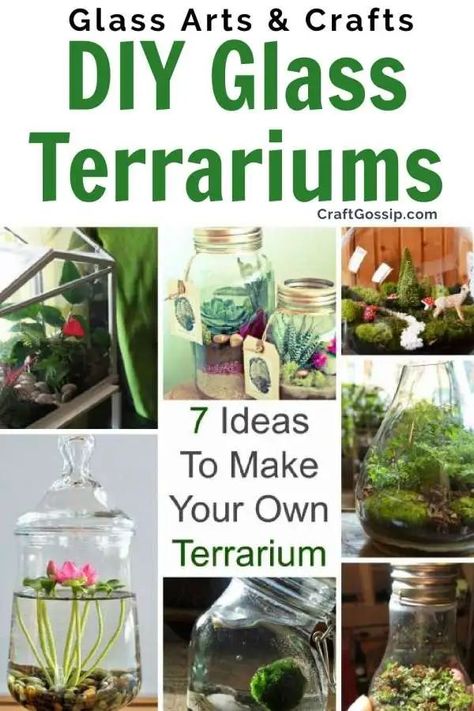 7 Ideas To Make Your Own Terrarium – Glass Art Diy Plant Terrarium How To Make, How To Make A Plant Terrarium, Making Terrariums Diy, Building Terrarium, Diy Plant Gifts, Terrarium Wedding Centerpiece, Diy Terrariums, Plant Space, Tiny Terrarium