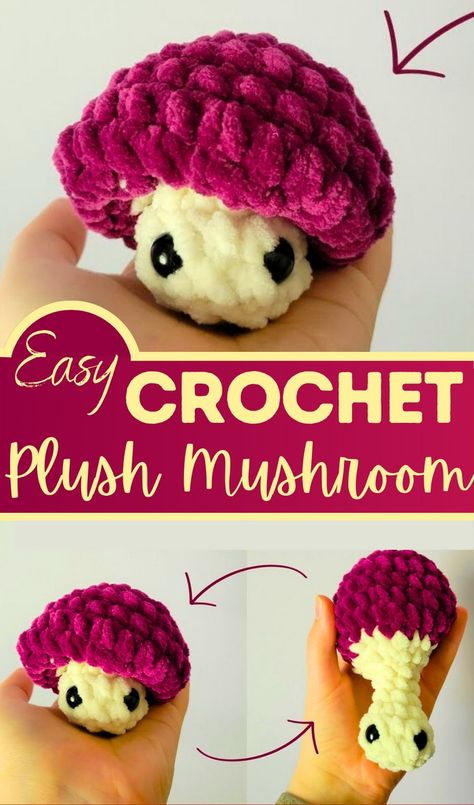 Free Crochet Mushroom, Mushroom Patterns, Mushroom Crochet, Crochet Granny Square Tutorial, Tiny Animals, Mushroom Pattern, Crochet Animal Amigurumi, Crochet Mushroom, Knit Art